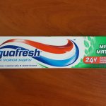 Packaging of Aquafresh soft mint toothpaste